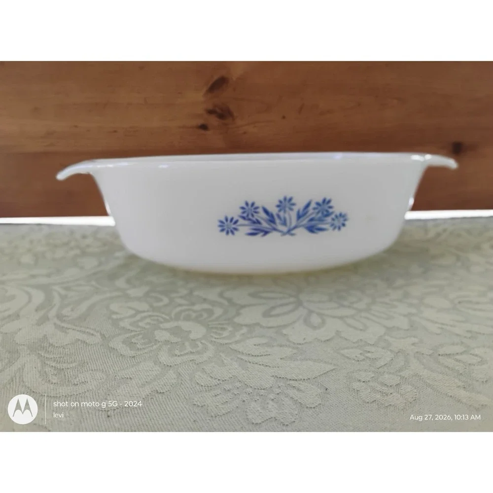 Vintage Blue Flower Casserole Dish